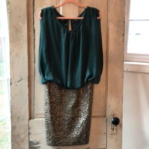 NWOT beautiful dress with a rich hunter green